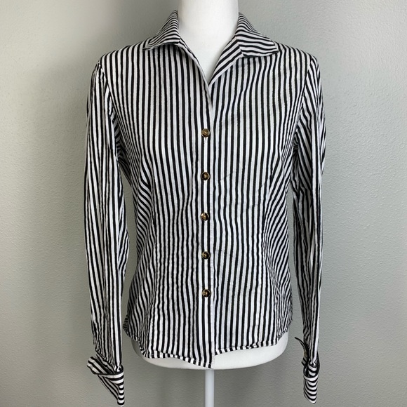 Jones New York Tops - Jones New York Metallic Stripe Button Down
